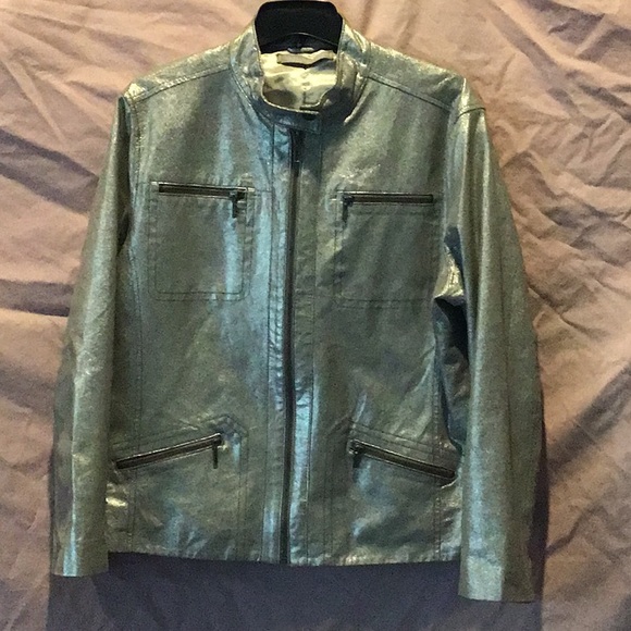 Chico’s Silver metallic jacket - Picture 1 of 4